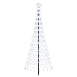 vidaXL LED Christmas Tree 250 cm 290 LEDs Cold White Steel Black