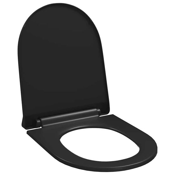 vidaXL Soft-close Toilet Seat with Quick-release Design Black