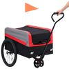 vidaXL 2-in-1 XXL Pet Bike Trailer & Trolley Red Grey and Black