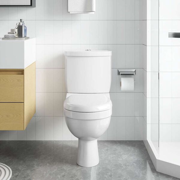 vidaXL Toilet With Cistern White