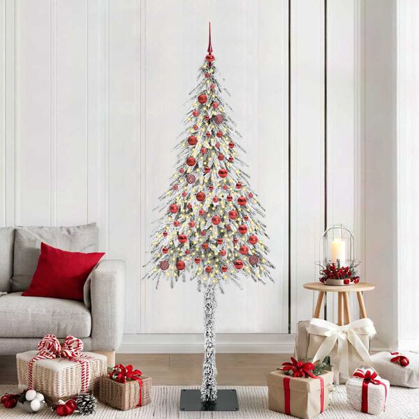 vidaXL Christmas Tree with 300 LEDs White 210 cm PE and Steel