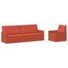 vidaXL Sofa Set 2 pcs Red Orange Corduroy Fabric