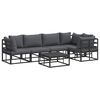 vidaXL Garden Sofa Set with Cushion 6 pcs Black Aluminium
