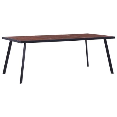 vidaXL Dining Table Dark Wood and Black 200x100x75 cm MDF