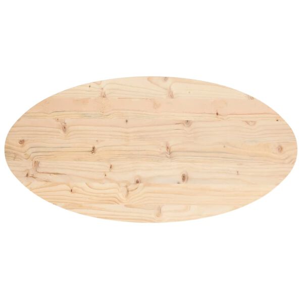 vidaXL Table Top 110x55x2.5 cm Solid Wood Pine Oval