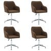 vidaXL Swivel Dining Chairs 4 pcs Brown Fabric