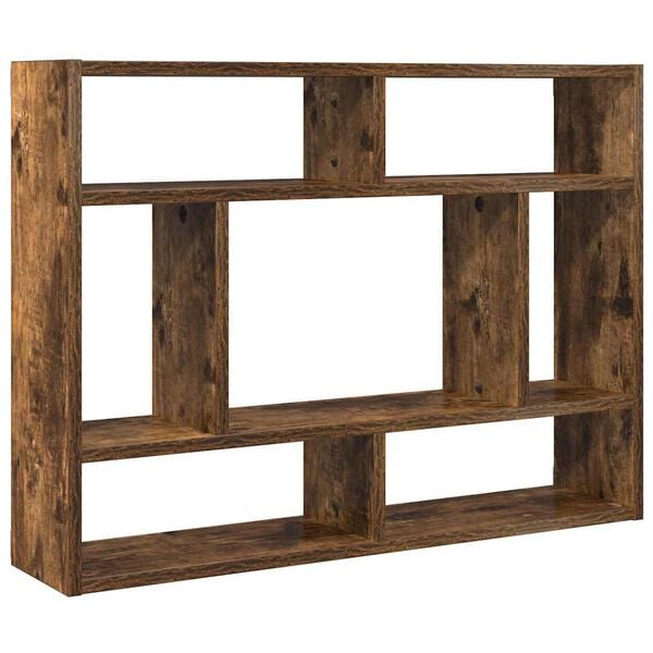 vidaXL Wall Shelf Smoked Oak 75x16x55 cm Engineered Wood