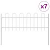 vidaXL Garden Fence 7 pcs White 11.9 x 0.6 m Powder-coated Steel