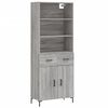 vidaXL Highboard Grey Sonoma 69.5x34x180 cm Engineered Wood
