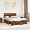 vidaXL Bed Frame with Headboard Old Wood 150 x 200 cm Solid Pine Wood