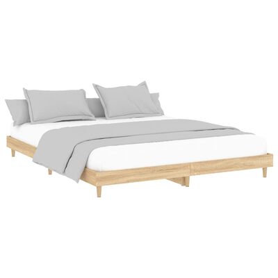 vidaXL Bed Frame Sonoma Oak 120x200 cm Engineered Wood