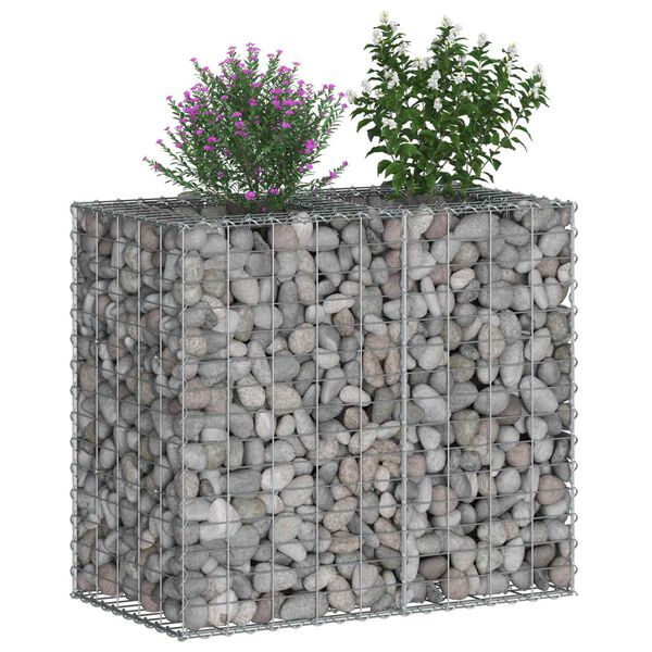 vidaXL Gabion Raised Bed Silver 90 x 50 x 80 cm Galvanised Steel