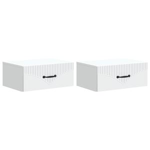 vidaXL Wall-Mounted Bedside Cabinet 2 pcs White 49 x 34.5 x 20 cm