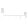 vidaXL Metal Bed Frame without Mattress with Footboard White 140x190cm