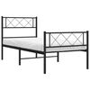 vidaXL Metal Bed Frame without Mattress with Footboard Black 100x190cm