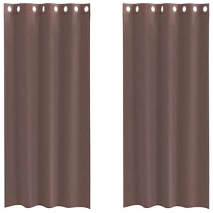 vidaXL Voile Curtains with Grommets 2 pcs Brown 140x225 cm