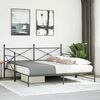 vidaXL Daybed with Trundle without Mattress Black 100x190 cm Steel
