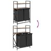 vidaXL Laundry Basket 2 Compartments with Shelves Smoked Oak