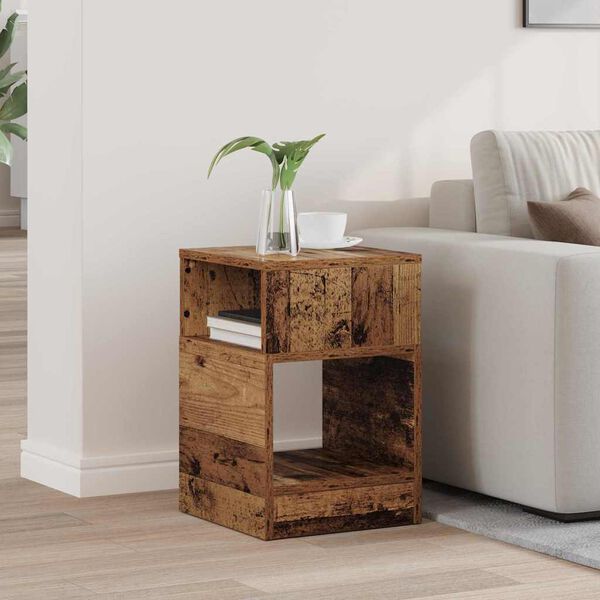 vidaXL End Table Old Wood 30.5 x 30 x 45 cm Engineered Wood