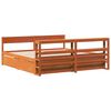 vidaXL Bed Frame without Mattress Wax Brown 180x200 cm Super King Size Solid Wood Pine