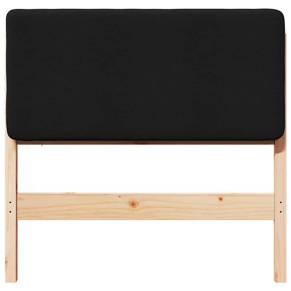 vidaXL Upholstered Headboard Brown and Black 75 cm Solid Pine Wood