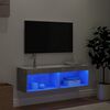 vidaXL TV Cabinet with LED Lights Concrete Grey 100x30x30 cm