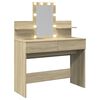 vidaXL Dressing Table with LED Sonoma Oak 100x40x130 cm