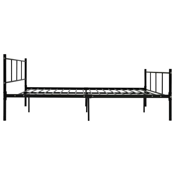 vidaXL Bed Frame without Mattress Black Metal 140x200 cm