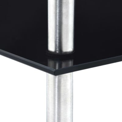 vidaXL 5-Tier Shelf Black 30x30x130 cm Tempered Glass