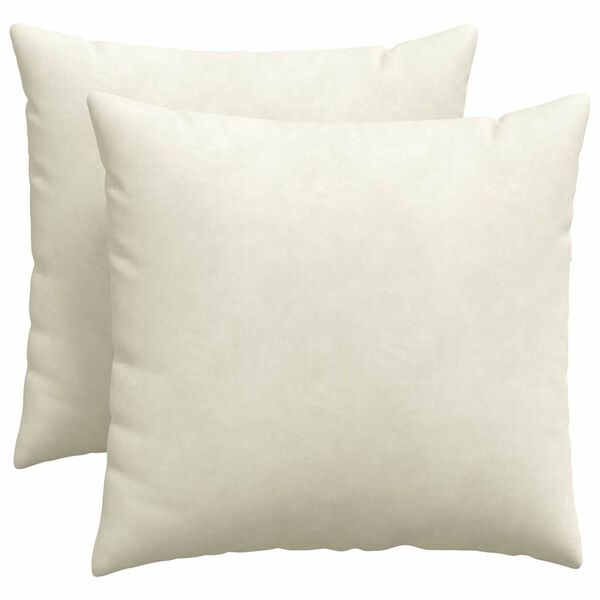 vidaXL Sofa Pillows 2 pcs Cream 50 x 50 cm Corduroy Fabric