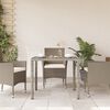 vidaXL Garden Table with Glass Top Light Grey 90x90x75 cm Poly Rattan