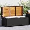 vidaXL Storage Bench Mix Beige 100x50x52 cm Poly Rattan and Acacia Wood