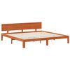 vidaXL Bed Frame with Headboard Wax Brown 180 x 200 cm Solid Pine Wood