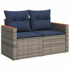 vidaXL 8 Piece Garden Sofa Set with Cushions Grey Poly Rattan Acacia