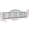 vidaXL Arched Gabion Baskets 4 pcs 200x30x40/60 cm Galvanised Iron