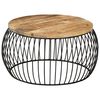vidaXL Coffee Table &Oslash;68 cm Rough Mango Wood