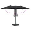 vidaXL Garden Parasol Black 385 x 209 x 244 cm Polyester