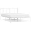 vidaXL Metal Bed Frame without Mattress with Headboard White 160x200cm