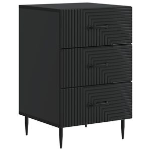 vidaXL Bedside Cabinet Black 43 x 41 x 66.5 cm Engineered Wood