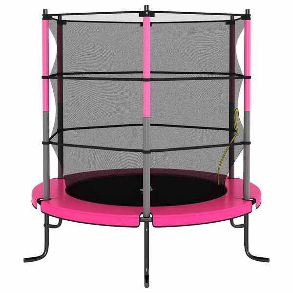 vidaXL Trampoline with Safety Net Round 140x160 cm Pink