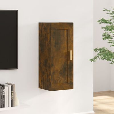 vidaXL Wall Cabinet Smoked Oak 35x34x90 cm Engineered Wood