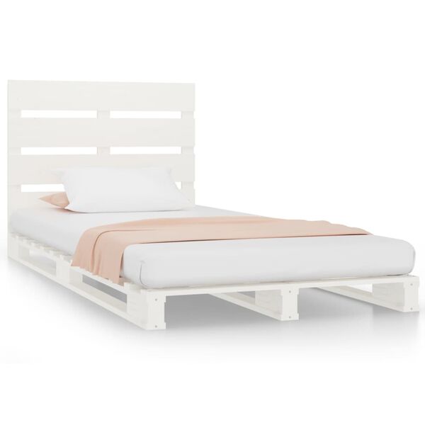 vidaXL Bed Frame without Mattress White 90x200 cm Solid Wood Pine