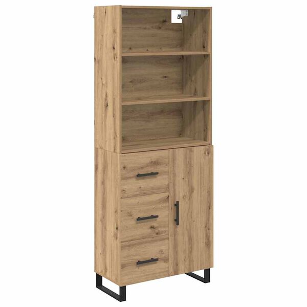 vidaXL Highboard Artisan Oak 69.5 x 34 x 180 cm Engineered Wood