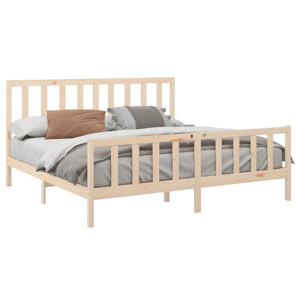 vidaXL Bed Frame without Mattress 180x200 cm Super King Solid Wood Pine