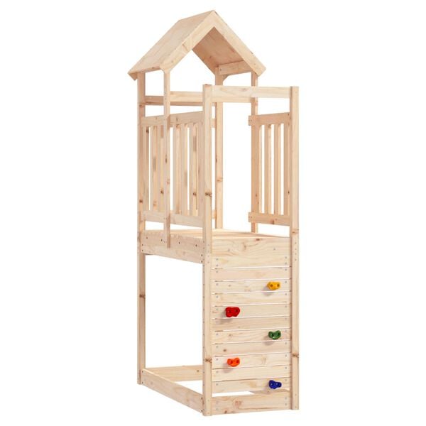 vidaXL Play Tower Brown 53 x 110.5 x 214 cm Solid Pine Wood