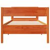 vidaXL Bed Frame without Mattress Wax Brown 75x190 cm Small Single Solid Wood Pine