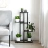 vidaXL 4-Floor Flower Stand 43x22x76 cm Black Metal