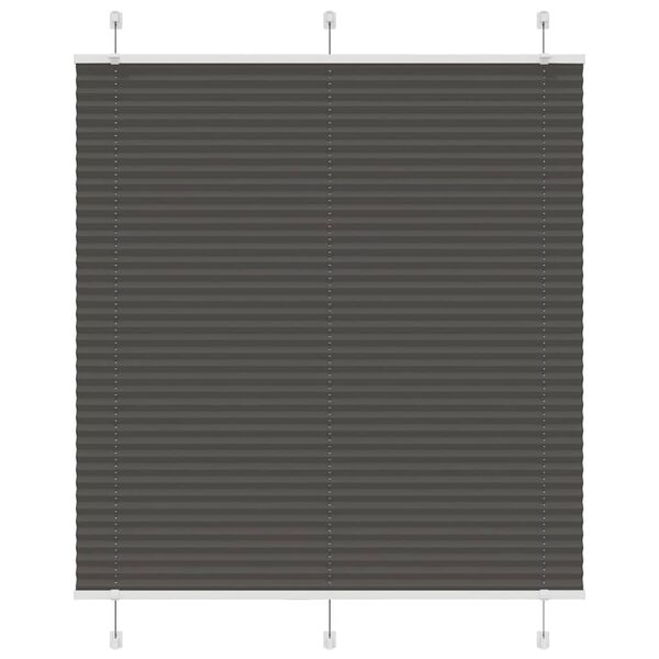 vidaXL Pleated Blind Black 120x150 cm Fabric Width 119.4 cm Polyester