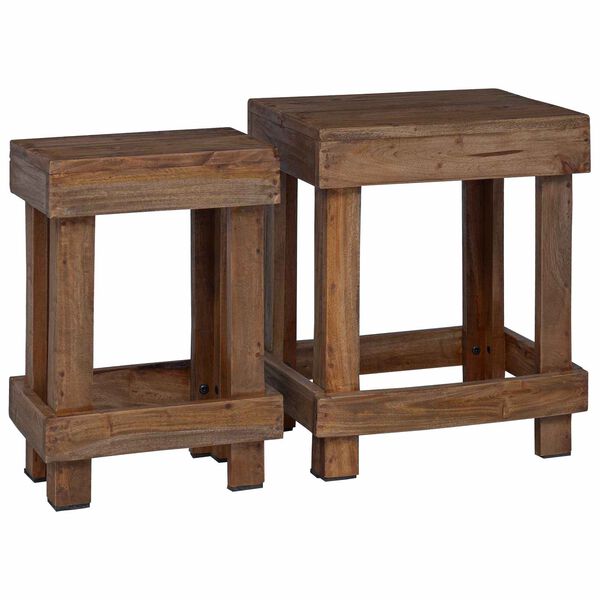 vidaXL Plant Stand 2 pcs Brown 70 x 11 x 27 cm Mahogany Wood