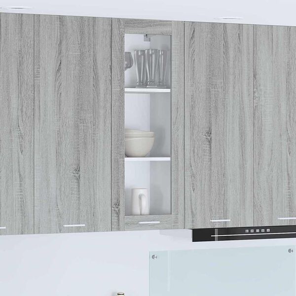vidaXL Hanging Cabinet Grey Sonoma 40 x 31 x 100 cm Engineered Wood